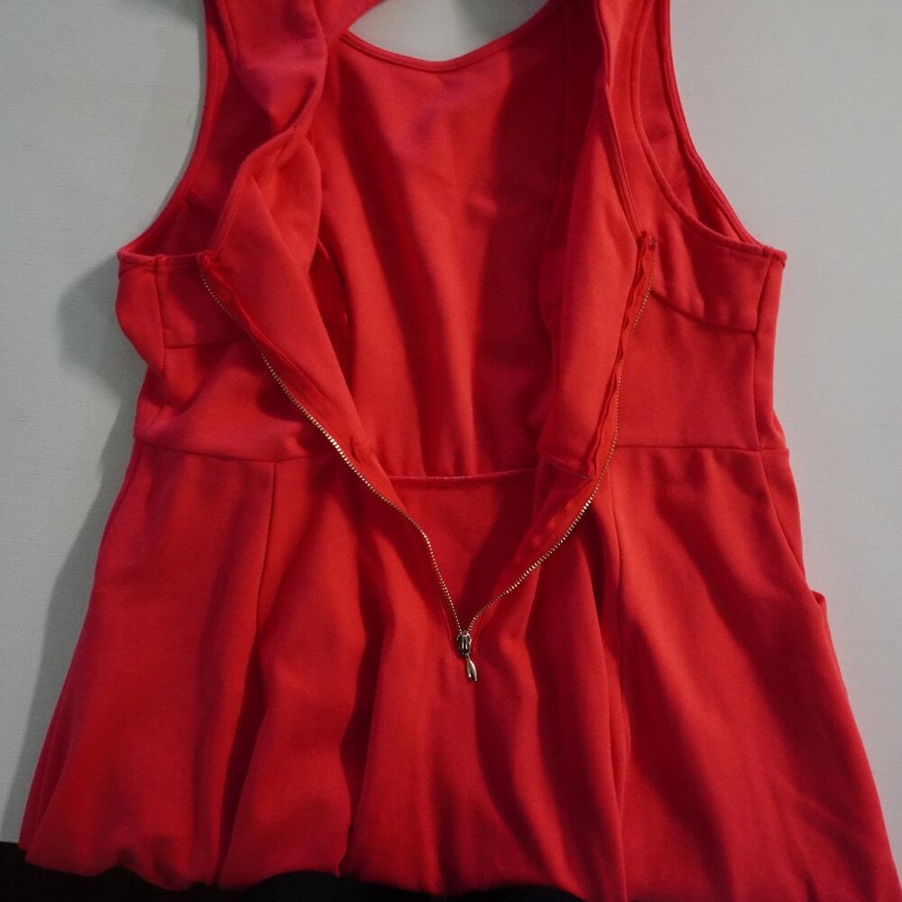 Torrid Red Sleeveless A-Line Dress Size 1X Back Cutout Exposed Gold Zipper - Picture 10 of 13